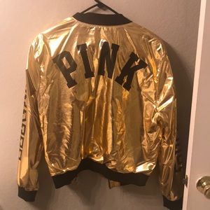 Gold bomber jacket